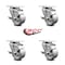 Service Caster 3 Inch Semi Steel Cast Iron Wheel Swivel Top Plate Caster Set with Brake SCC SCC-20S314-SSS-TLB-TP3-4 - alternate 6